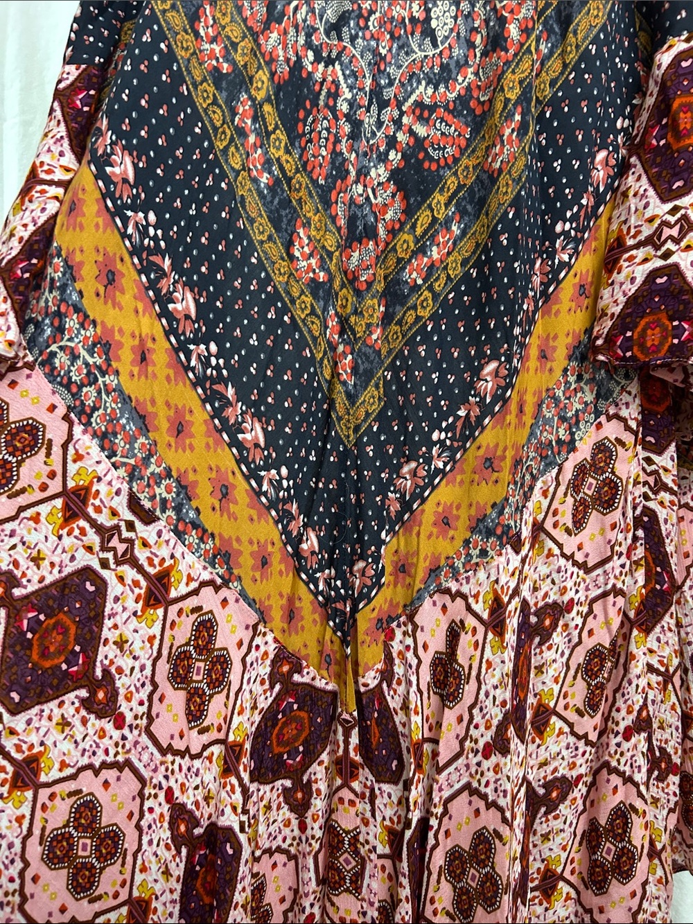 Like New Maxi Kimono Hi Low long flutter sleeve Duster Robe open top size XL - Picture 7 of 9